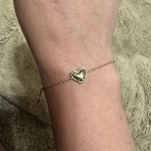 Kendra Scott ❤️ Ari Heart Gold Chain Bracelet Abalone Shell